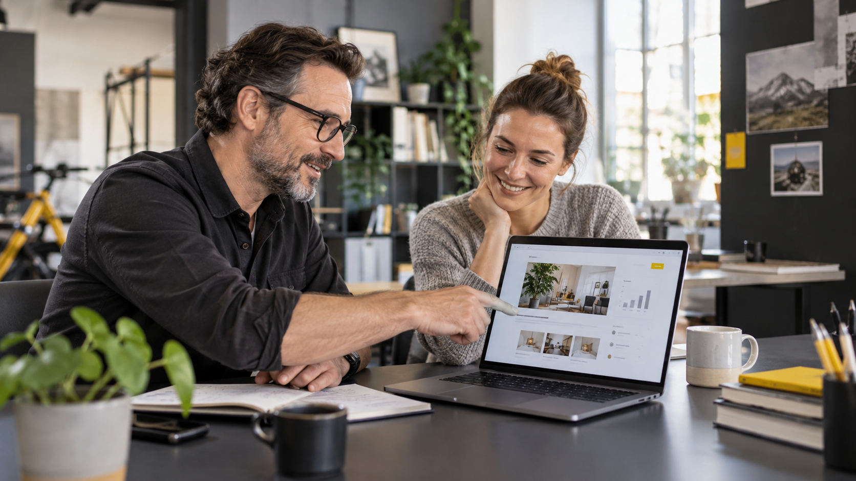 Illustrative Besprechung der fertigen Website nach dem Start