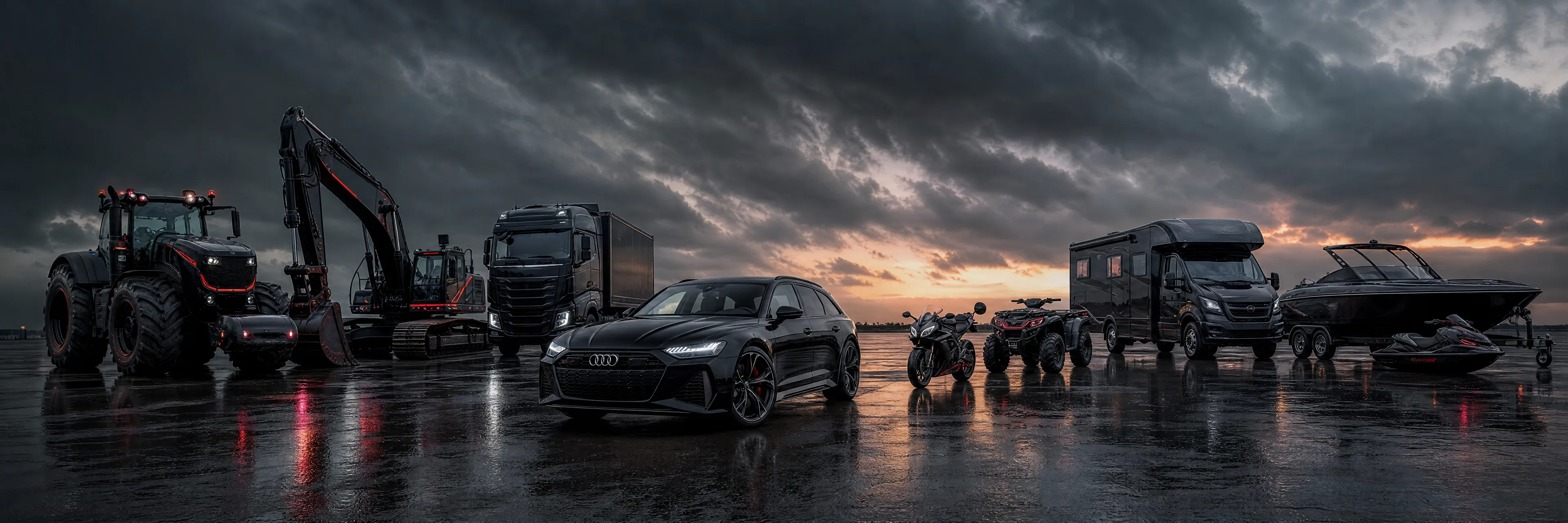 RG-RACING Fahrzeugwelt mit Pkw, Motorrad, Lkw, Landmaschine und Boot